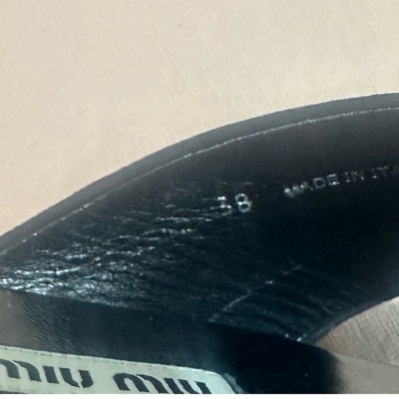 MIU MIU Suede Espadrille Platform Slip on Slides Sandals Black size 8 NEW - Picture 14 of 14